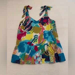 J. Crew Multicolor Tie Strap Top